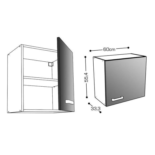 START Kitchen cabinet top L 60 cm - Glossy White