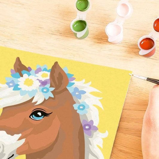CreArt Kids 18x24cm Flowery Horse, Paint by Numbers Kit, Art Number, Ages 7+, 25906, Ravensburger