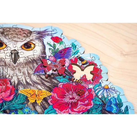 Wooden puzzle - Shape - 150 pcs - Floral owl