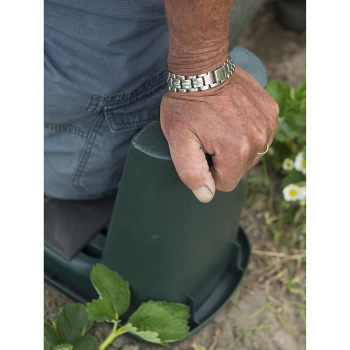 NATURE HDPE knee stool - 2 positions: sitting and kneeling - H 34 x 65.5 x 25 cm - Green
