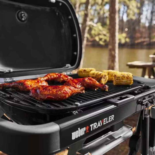 Gas barbecue - WEBER - Traveler Compact - Black - Foldable trolley - 2.2 kW