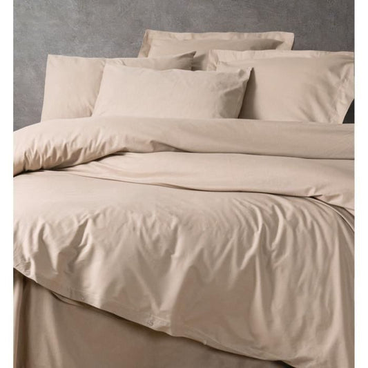 Bedding set - 1 duvet cover 220 x 240 cm + 2 pillowcases 60 x 60 cm - 100% cotton - Beige