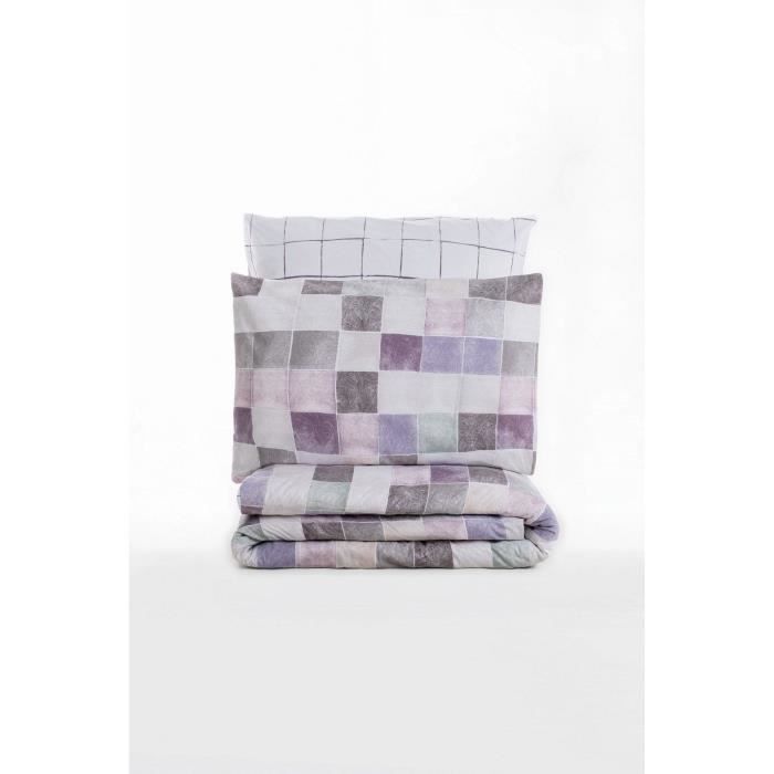 Bedding set - 1 duvet cover 220 x 240 cm + 2 pillowcases 60 x 60 cm - 100% cotton - Pink