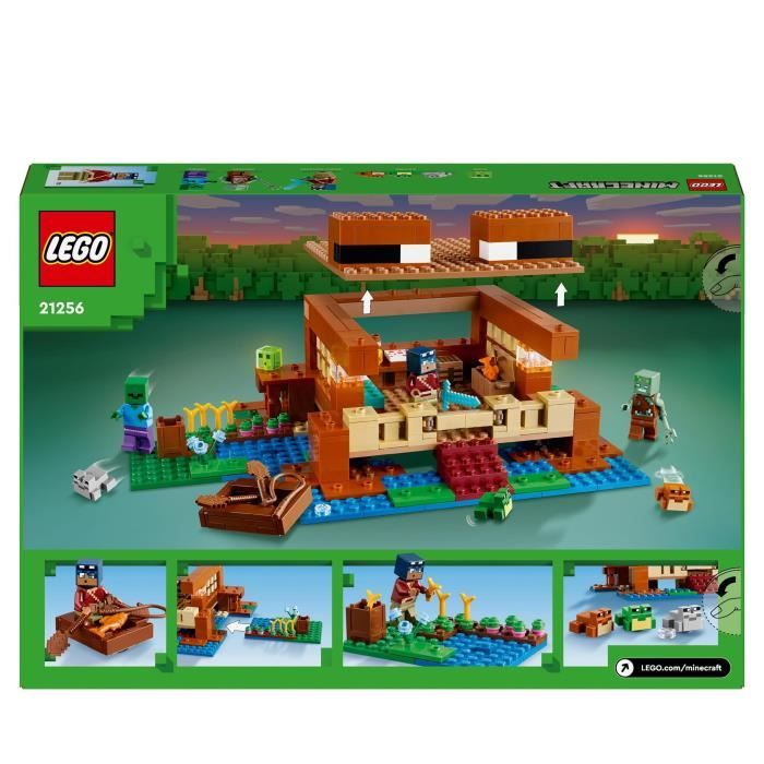 LEGO 21256 Minecraft The Frog House, Toy with Animal Minifigures, Characters: Zombie and Explorer