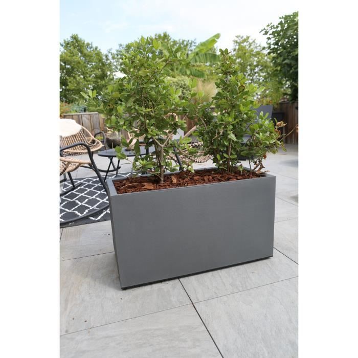 Granite flower tray - 60x30 cm - gray