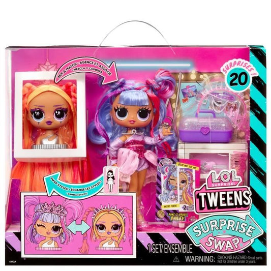 LOL Surprise Tweens Surprise Swap Fashion Doll- Buns-2- Braids Bailey - 1 Tweens doll 17cm, 1 mini styling head and accessories