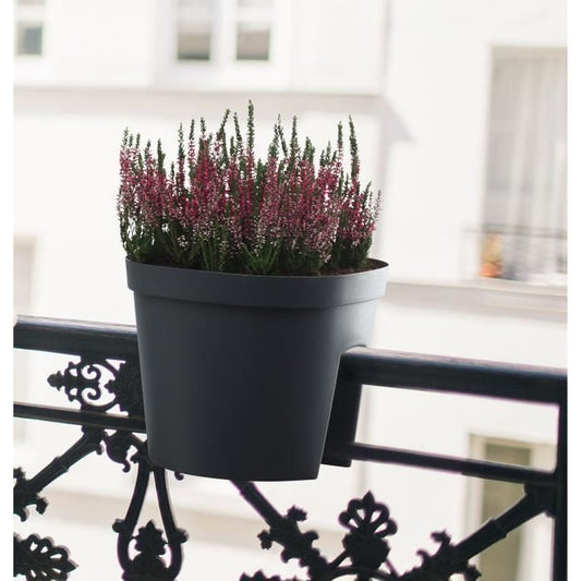 Balustrade pot - GARDEN ID Smile - Anth. 30 cm - Fits all balustrades - Water reserve - recycled and 100% recyclable