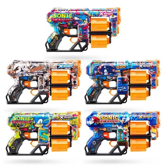 Dart Launcher - ZURU - X-SHOT Dread SONIC - Dual Rotating Barrel - 12 Dart Capacity - 27m Range