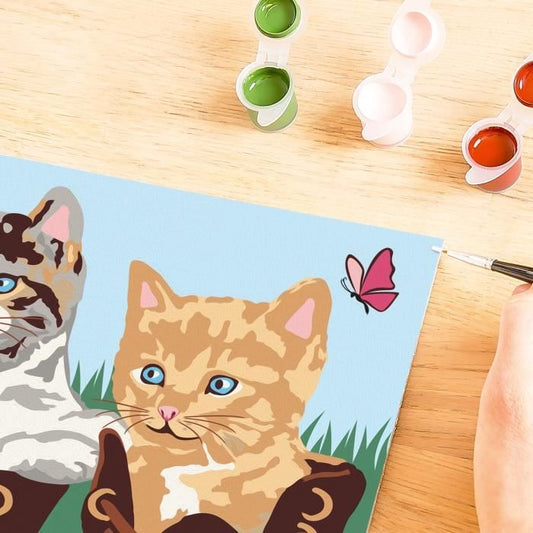 CreArt Kids 18x24cm, Paint by Numbers, Kittens and Shoes, Paint by Numbers Kit, Ages 7+, 25528, Ravensburger