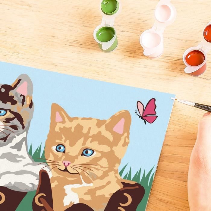 CreArt Kids 18x24cm, Paint by Numbers, Kittens and Shoes, Paint by Numbers Kit, Ages 7+, 25528, Ravensburger