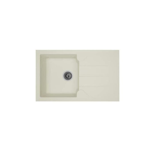STRADOUR Built-in kitchen sink 1 bowl + 1 drainer Aloa - Resin - 81 x 50 cm - White