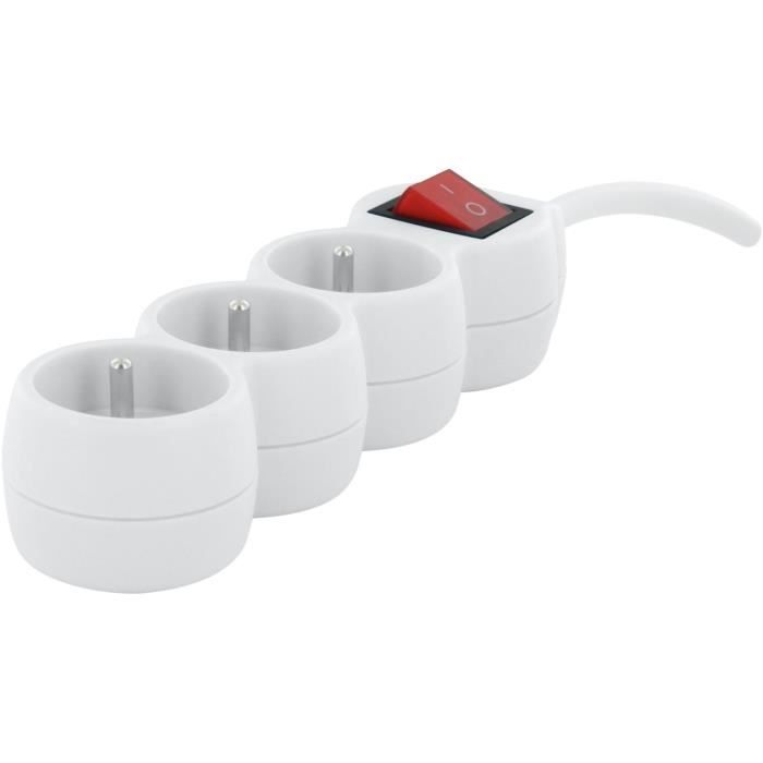 Block 3x16A - CHACON - 3G1.5 mm2 - 1.5 m - White