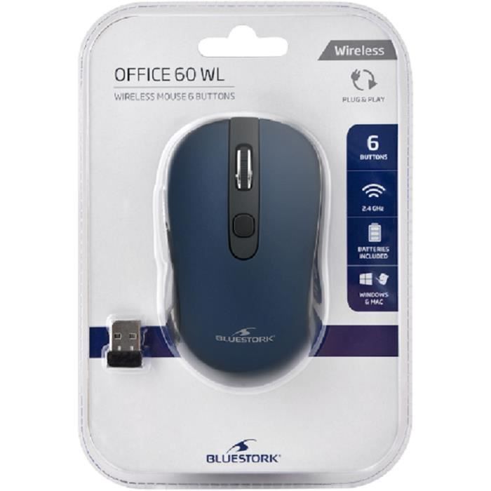 Wireless Mouse - 2.4 GHz - 6 Buttons - Blue