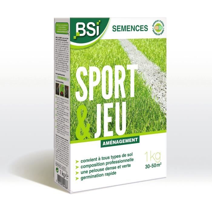 BSI - Grass Seeds - Sport & Play - With Protective Coating - High Quality - up to 50 m² - 1Kg