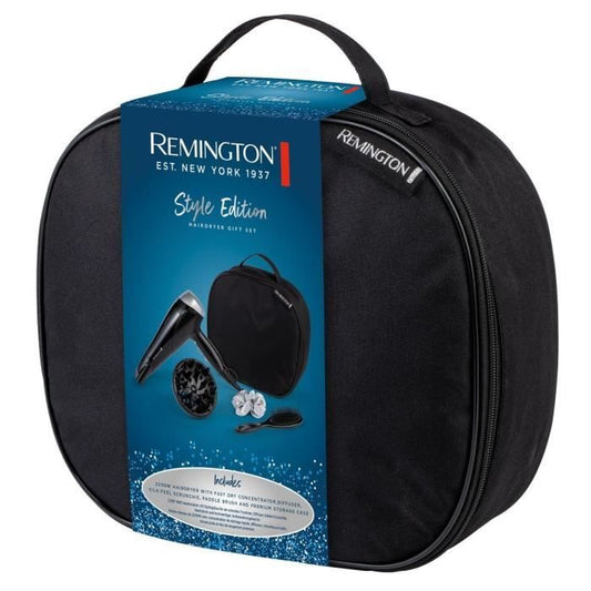 Remington D3171GP Style Edit Hair Dryer Set  2200W - Storage Vanity, Diffuser, Flat Brush and Silk Scrunchie