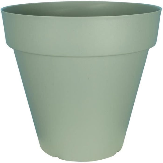 RIVIERA SOLEILLA round flower box - Plastic - Diameter 50 cm - Clay green