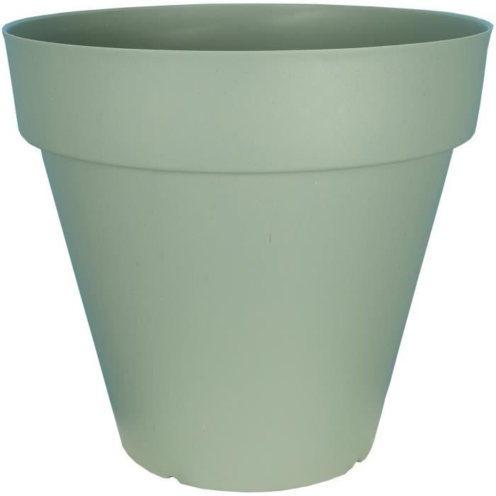 RIVIERA SOLEILLA round flower box - Plastic - Diameter 50 cm - Clay green