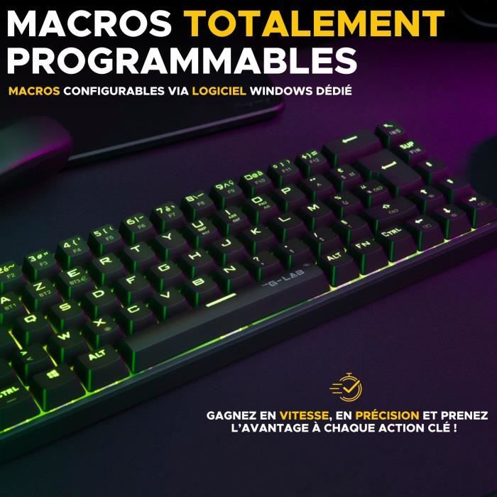 Triple Mode Gaming Keyboard - The G-Lab - KEYZ TITAN - Mechanical (Red Switch) - Wireless - RGB