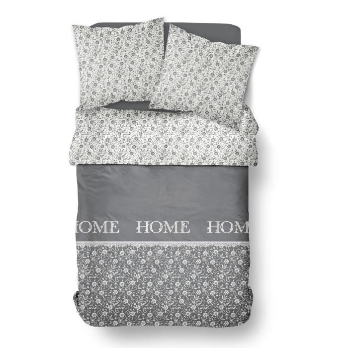 Duvet cover - TODAY - CHARME - Chambray - Dark gray Capucine - 240 x 220 cm