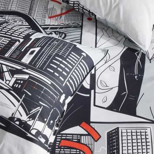Bedding set - TODAY - JAVA - 2 people - 240x220 cm - Cotton - Manga print - White