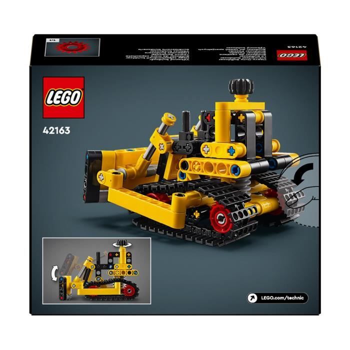 LEGO 42163 Technic Bulldozer, Construction Toy for Children, Excavator Vehicle