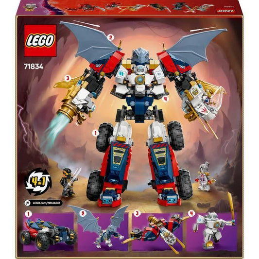LEGO NINJAGO 71834 Zane's Ultra Combo Mech - 4-in-1 Building Toy for Ages 9 and Up
