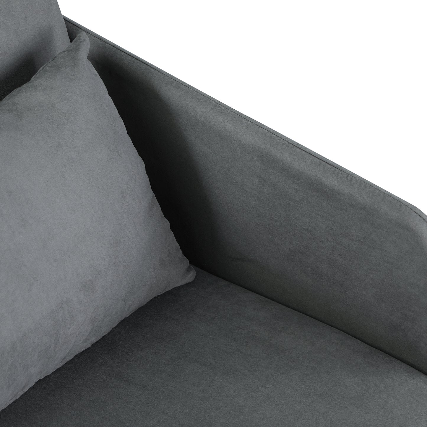 HOMCOM Schlafsofa Sofabett Einzelsofa Waschbarer Bezug 2 Seitentaschen Kissen Metall Grau 70 x 76 x 77 cm