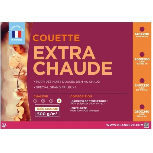 Blanreve extra hot duvet in microfiber - 240 x 260 cm - White