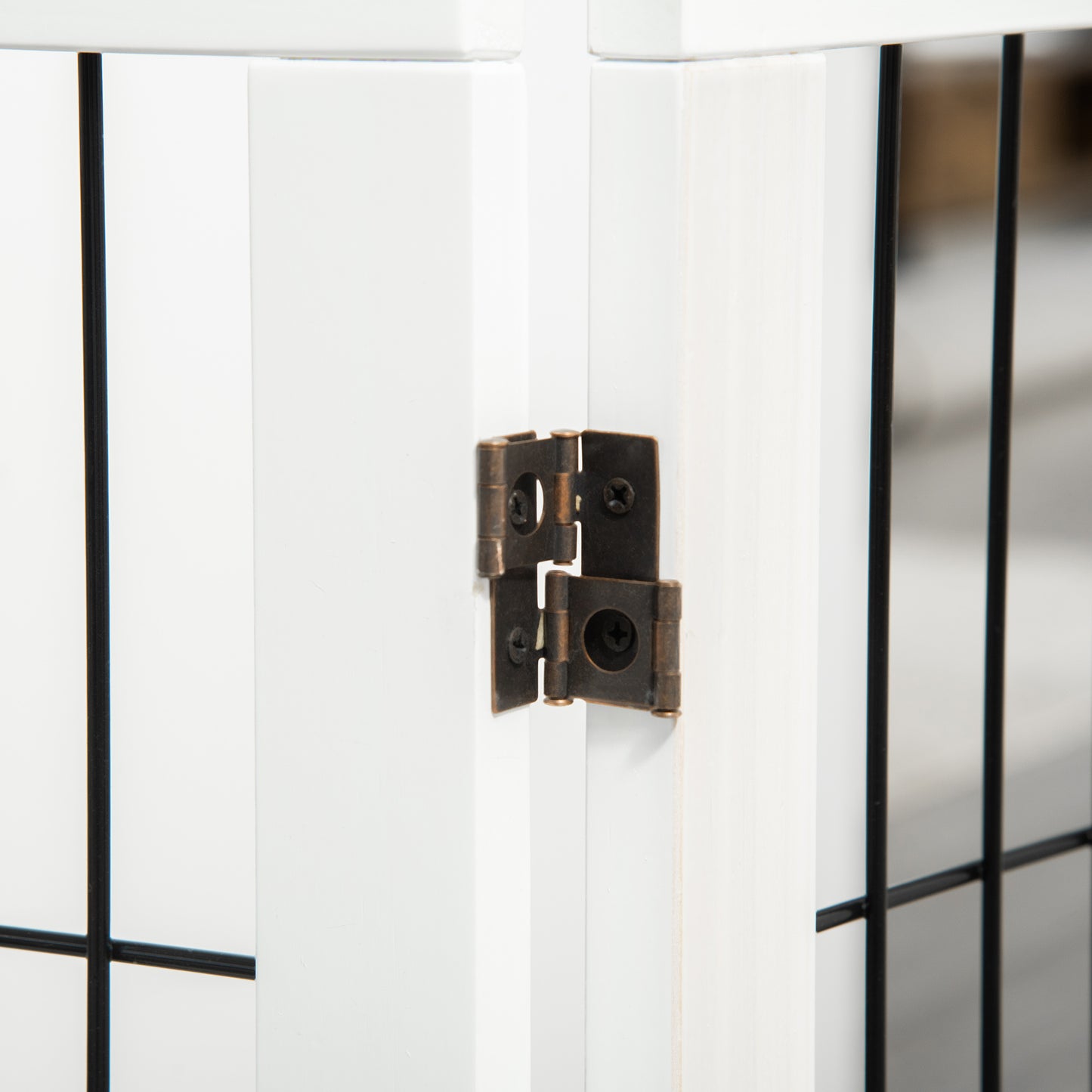 PawHut Absperrgitter für Hunde Schutzgitter Hundegitter mit Stützfüßen Treppengitter Hundeabsperrgitter Türschutzgitter für Kamin & Ofen, Kiefernholz Weiß 185 x 36 x 71 cm