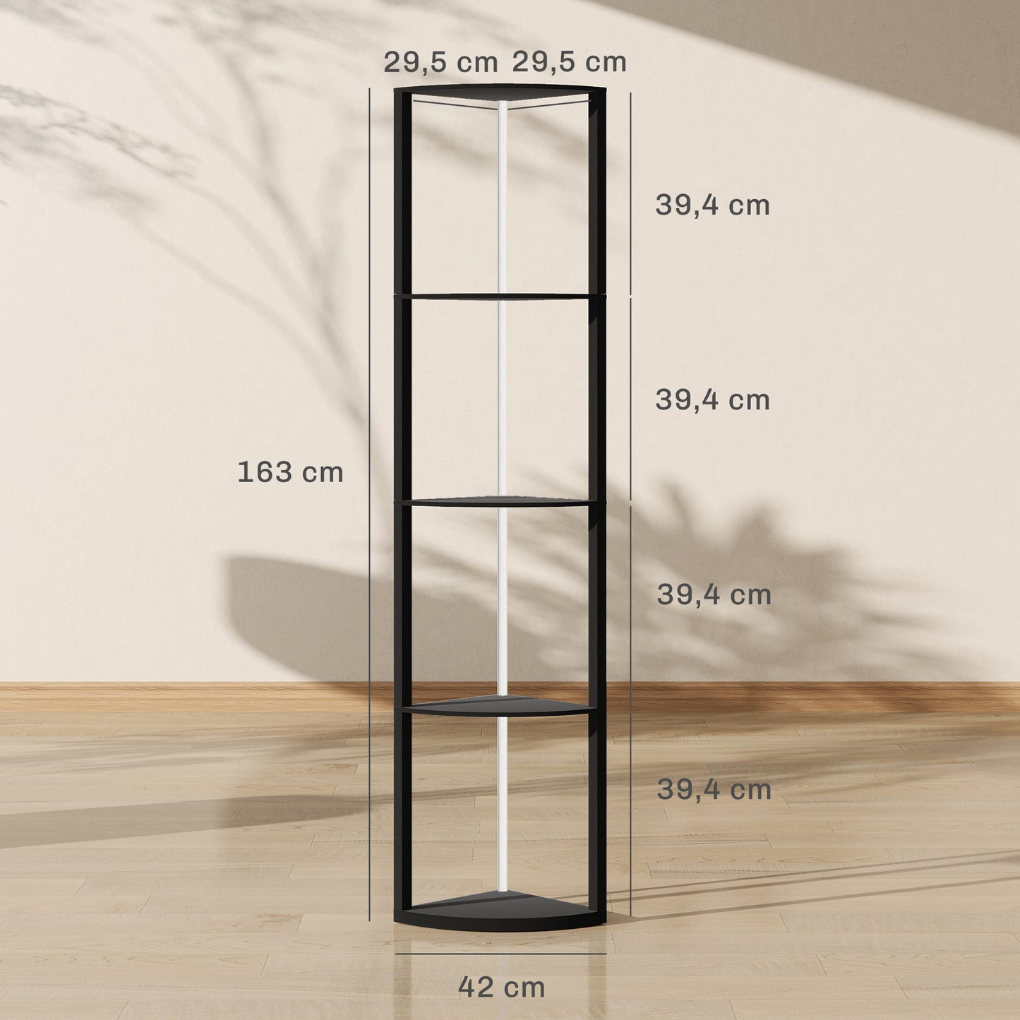 HOMCOM LED Stehlampe 5-stufige dimmbar Stehleuchte mit Regal, RGB Farbwechsel, Fernbedienung