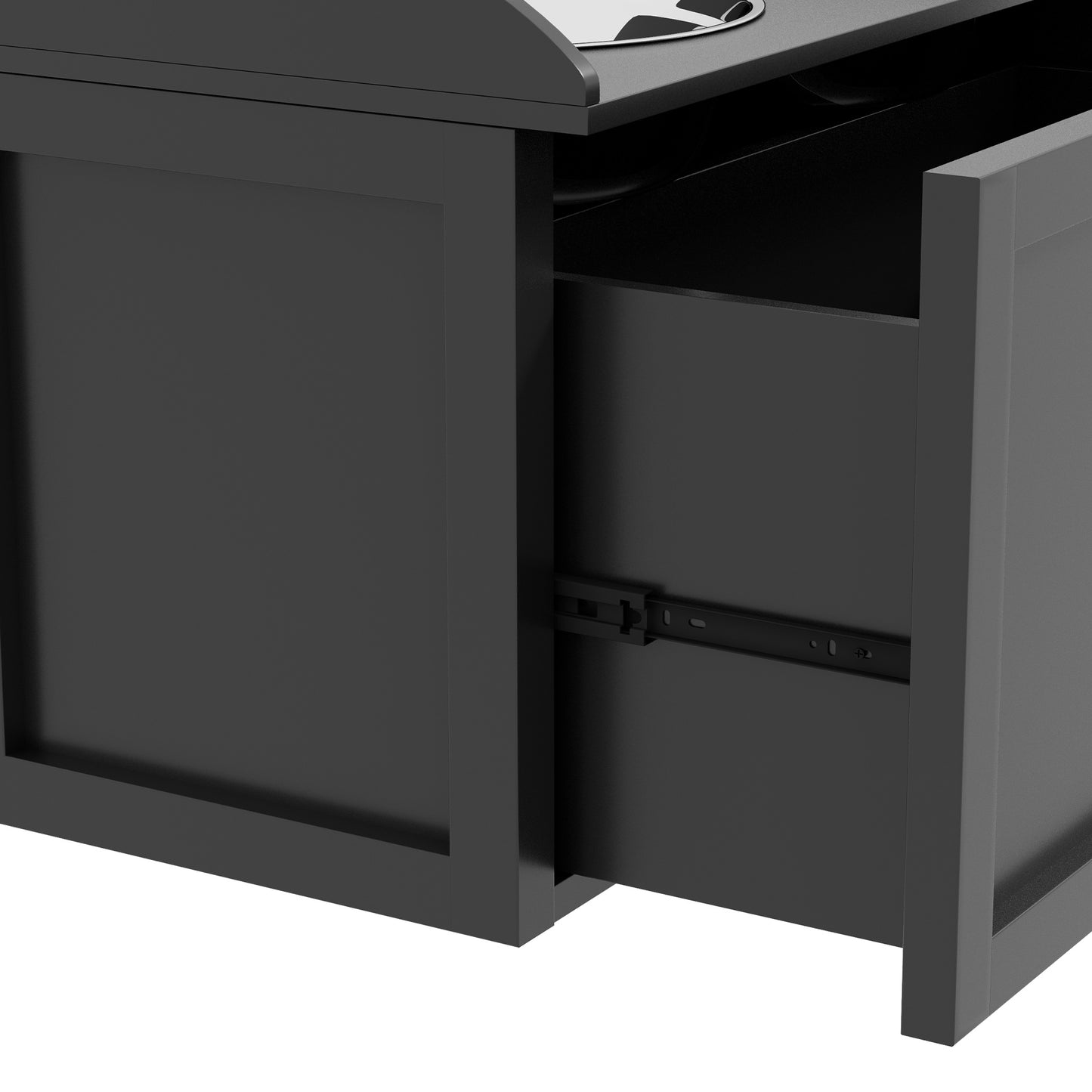 PawHut Futterstation, 2 Fressnäpfe je 2 Liter, Edelstahl, mit Schublade, für große Hunde, schwarz+silber, 60 x 30 x 36 cm