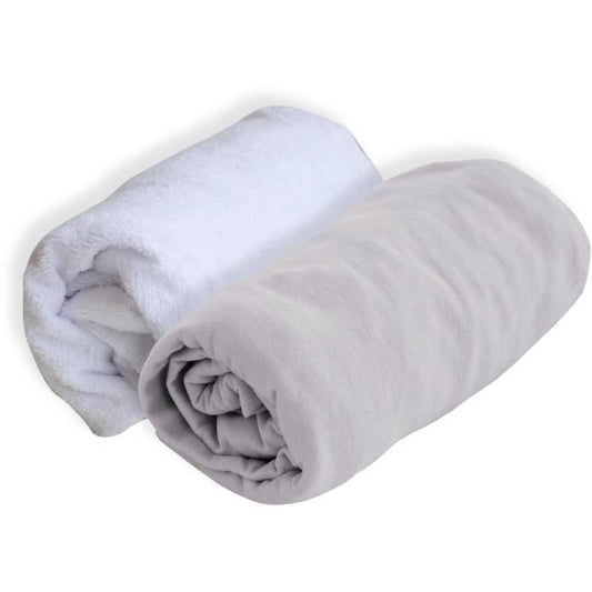 DOMIVA Lot 1 Alese + 1 Fitted Sheet - 60 X 120 Cm - Pearl