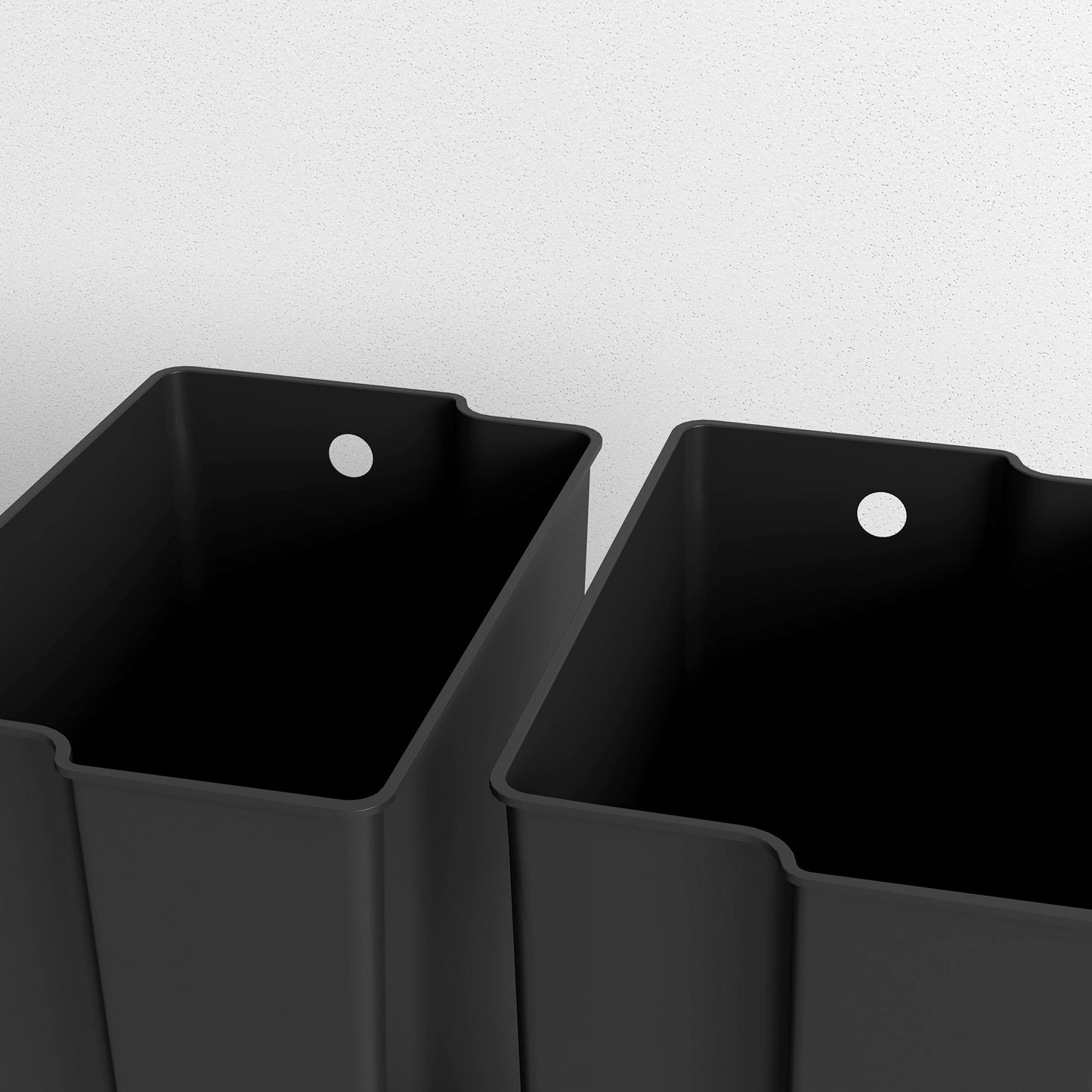 HOMCOM Mülleimer mit 2x25L Fächern, Soft-Close-Deckel, Fingerabdrucksicher, Edelstahl, Schwarz