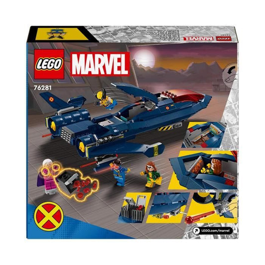 LEGO 76281 Marvel The X-Men's X-Jet, Plane Toy, Fighter with Superhero Minifigures: Wolverine