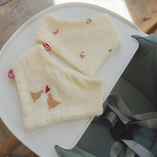 Pack of 2 bandana bibs - DOMIVA - Maternity Love - Soft and absorbent cotton - Adjustable snaps