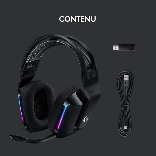 Gaming Headphones - Wireless - LOGITECH G - G733 LIGHTSPEED - Black