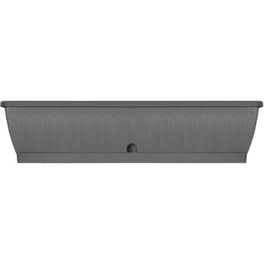 Planter - GARDEN ID Terraflor - Anthracite 80 cm - Solidity - Water reserve - Recycled & 100% recyclable - Volume for plants.