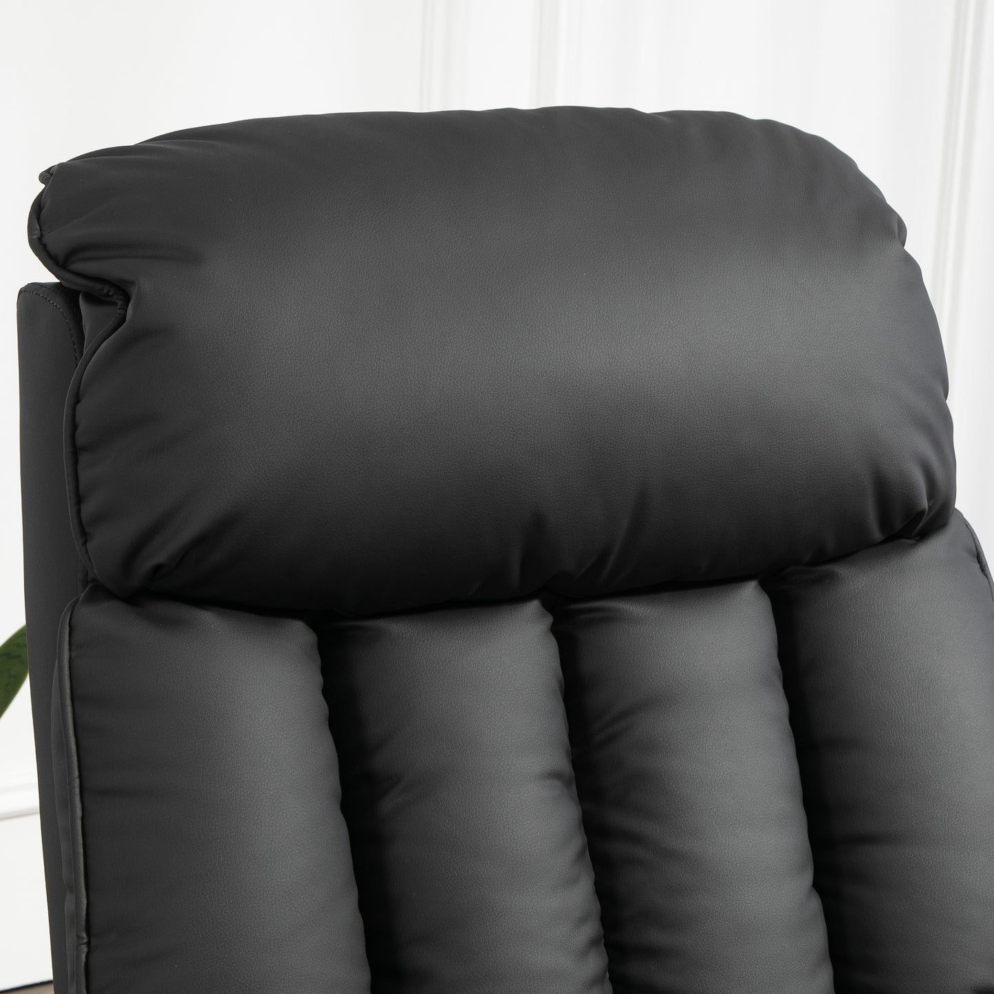 HOMCOM Elektrischer Aufstehsessel, Fernsehsessel, Sessel mit Aufstehhilfe, Liegefunktion, Kunstleder, 80 x 94 x 104 cm, Schwarz