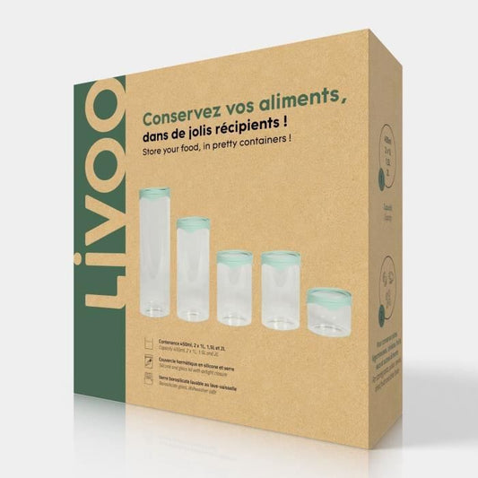 Set of 5 storage jars - Livoo - MEN399 -