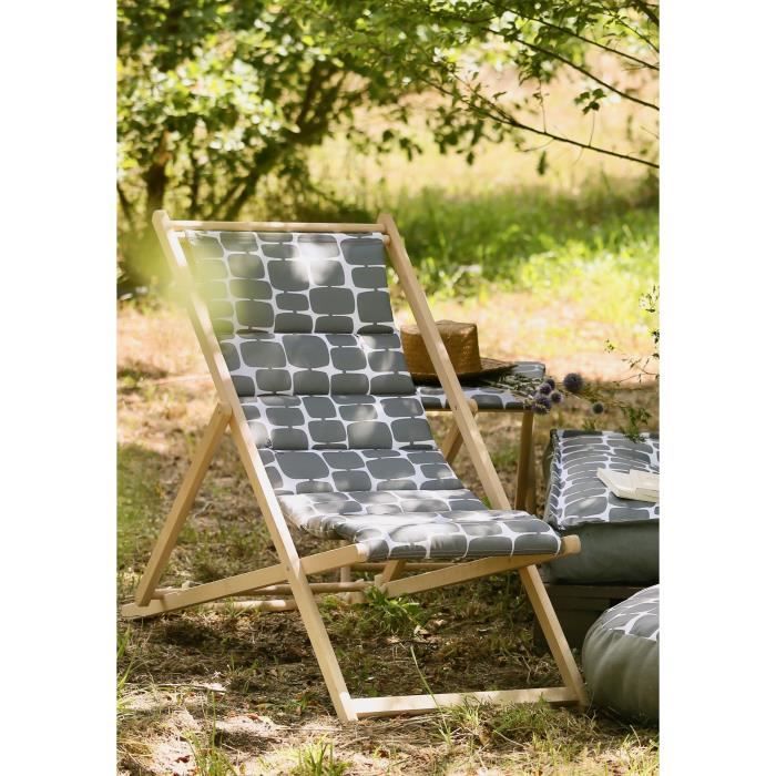 Quilted deck chair - PRIVATE GARDEN - FUTURISTIC - Mastic - F100