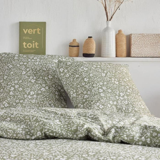 Bedding set - TODAY Crazy - Floral print - 2 people - 220 x 240 cm - Green
