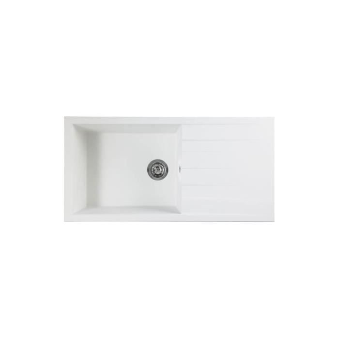 STRADOUR CUBE built-in sink, in SMC WHITE UNI - 17, 1 bowl, size 100 * 50 cm, manual waste