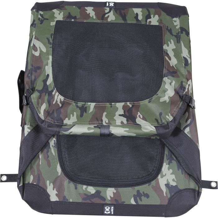 Transport crate - M PETS - COMFORT CRATE L - Camouflage - Foldable - Metal frame - Ventilation grilles