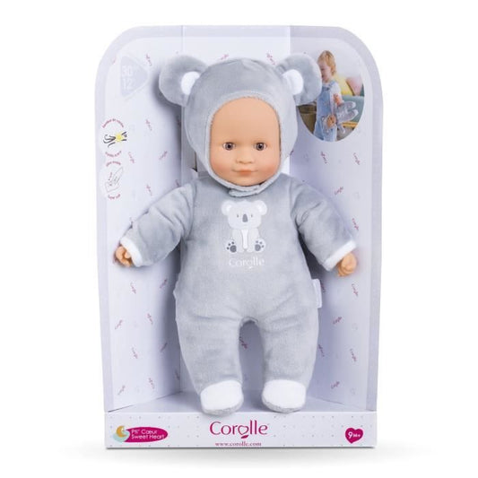 My Doudou COROLLE - Pti' Coeur Koala - 30 cm - small baby doll - vanilla scent - from 9 months