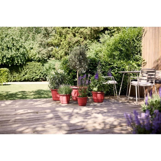 Flowerpot - ELHO - Amiga Round 35 - Red - L 35 x W 34.5 x H 26 cm - Outdoor - 100% recycled