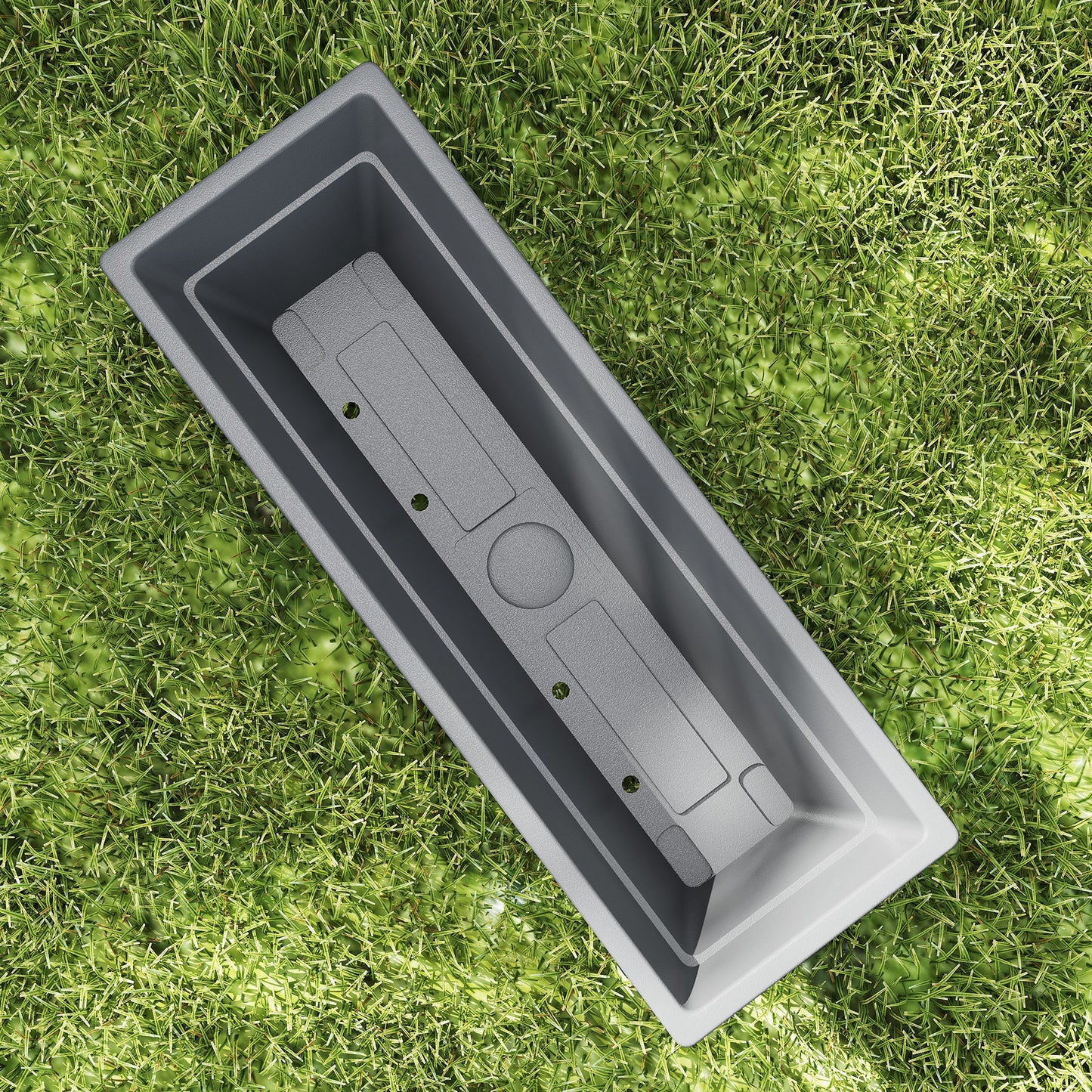 Outsunny 5er-Set Blumentöpfe, Pflanzengefäße aus Kunststoff für Terrasse, Garten, Balkon, 59 x 21 x 16 cm, Grau