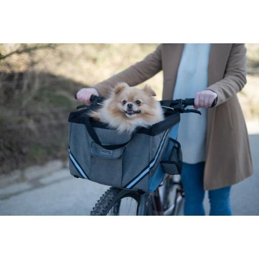 KERBL Bicycle bag for dogs or cats - Vacation - Grey/blue - 38x29x25 cm