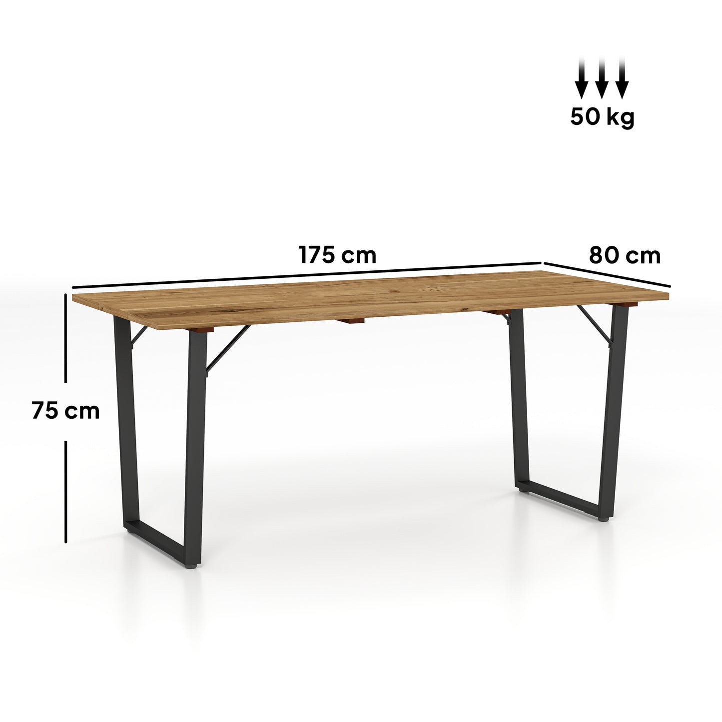 Outsunny Gartentisch Holz 175x80 cm Wetterfest Balkontisch mit Schirmloch Buffettisch für 6 Personen Braun