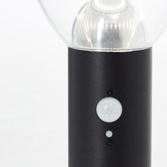 Outdoor bollard - BRILLIANT - TULIP - LED and solar - Motion detector - Stainless steel and plastic - 4 W - Black