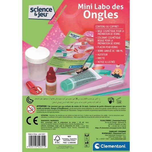 Clementoni - Science and Games - Mini Nail Lab - Create your own nail polish - Ages 8 and up
